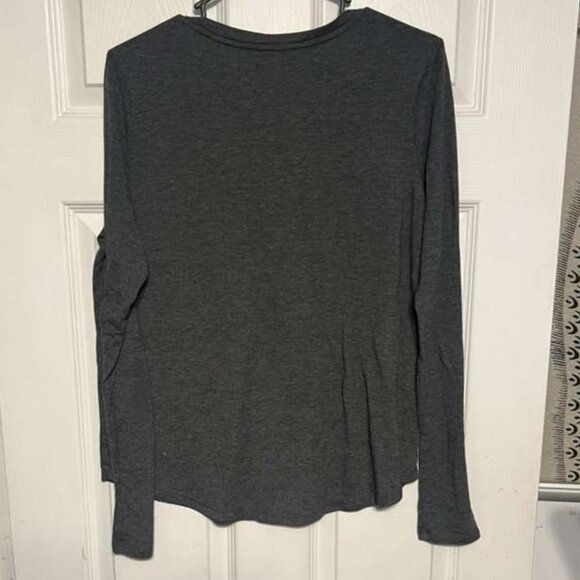 American Eagle Women’s Long Sleeve V-Neck – Seriously Soft Dark Gray, Size Large - Picture 3 of 4